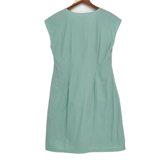 Boden Striped Lace Eyelet Shift Day Dress Seafoam/Mint UK 14L US 10 Long - Picture 6 of 10